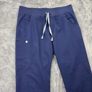 FIGS Kade Cargo Scrub Pants Womens Large Navy Classic Fit Medical Drawstring
